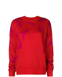 Maglione girocollo stampato rosso di McQ Alexander McQueen