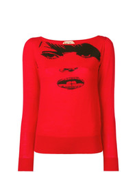 Maglione girocollo stampato rosso di N°21