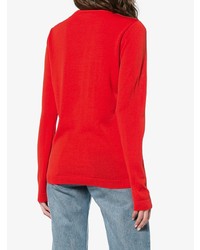 Maglione girocollo stampato rosso di Bella Freud