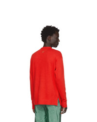Maglione girocollo stampato rosso di Loewe