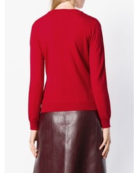 Maglione girocollo stampato rosso di Boutique Moschino
