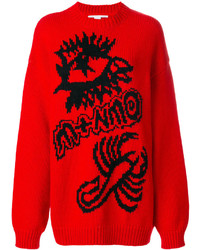 Maglione girocollo stampato rosso di Stella McCartney