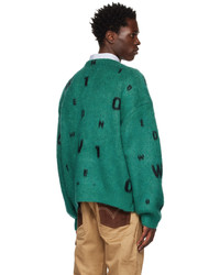 Maglione girocollo stampato verde di We11done