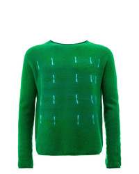Maglione girocollo stampato verde di Suzusan