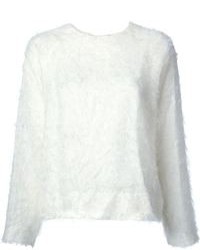 Maglione girocollo testurizzato bianco di MSGM