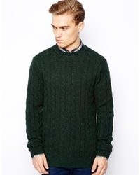 Maglione girocollo verde scuro di Ben Sherman
