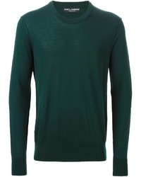 Maglione girocollo verde scuro di Dolce & Gabbana