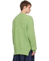 Maglione girocollo verde di Jil Sander