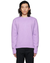 Maglione girocollo viola chiaro di Jil Sander