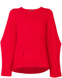 Maglione in cashmere lavorato a maglia rosso di Alexander McQueen