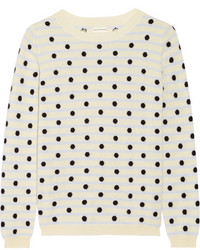 Maglione in cashmere stampato beige