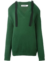 Maglione in cashmere verde di Jil Sander