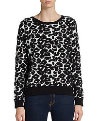 Maglione leopardato bianco e nero