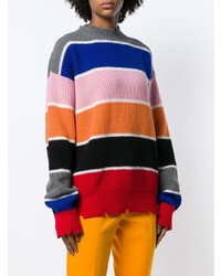 Maglione oversize a righe orizzontali multicolore di MSGM
