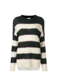 Maglione oversize a righe orizzontali nero e bianco di Isabel Marant Etoile