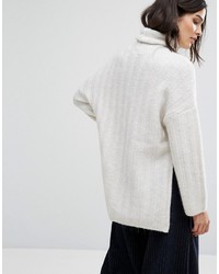 Maglione oversize lavorato a maglia bianco di Selected