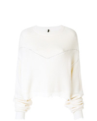 Maglione oversize lavorato a maglia bianco di Unravel Project