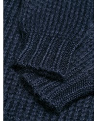 Maglione oversize lavorato a maglia blu scuro di Prada