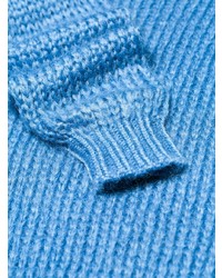 Maglione oversize lavorato a maglia blu di Prada