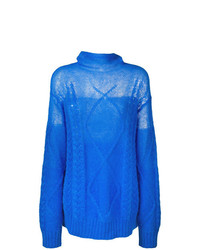 Maglione oversize lavorato a maglia blu di Maison Margiela