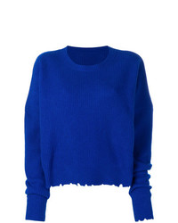 Maglione oversize lavorato a maglia blu di Unravel Project