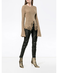 Maglione oversize lavorato a maglia marrone chiaro di Givenchy