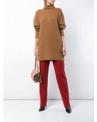 Maglione oversize lavorato a maglia marrone chiaro di Sally Lapointe