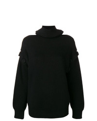 Maglione oversize lavorato a maglia nero di Maison Flaneur