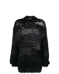 Maglione oversize lavorato a maglia nero di Saint Laurent
