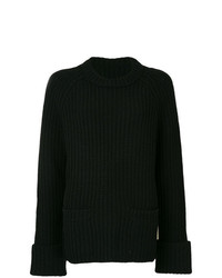 Maglione oversize lavorato a maglia nero di Yohji Yamamoto