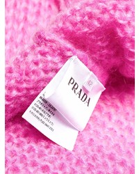 Maglione oversize lavorato a maglia rosa di Prada