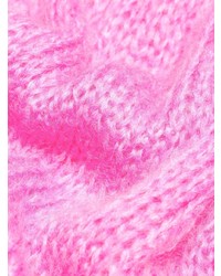 Maglione oversize lavorato a maglia rosa di Prada
