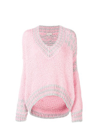 Maglione oversize lavorato a maglia rosa di Natasha Zinko