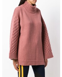 Maglione oversize lavorato a maglia rosa di Fine Edge