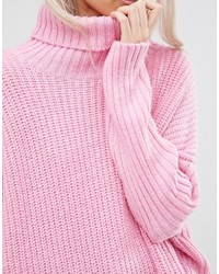 Maglione oversize lavorato a maglia rosa di Weekday