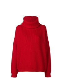 Maglione oversize lavorato a maglia rosso di Opportuno