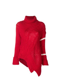 Maglione oversize lavorato a maglia rosso di Preen Line