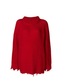 Maglione oversize lavorato a maglia rosso di R13