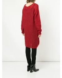 Maglione oversize lavorato a maglia rosso di Uma Wang