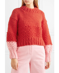 Maglione oversize lavorato a maglia rosso di The Knitter