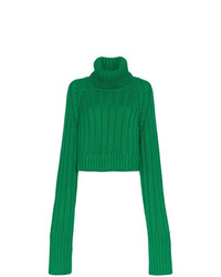 Maglione oversize lavorato a maglia verde di Matthew Adams Dolan