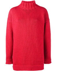 Maglione oversize rosso di Alexander McQueen