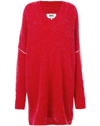 Maglione oversize rosso di MM6 MAISON MARGIELA
