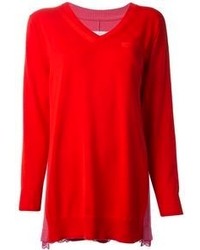 Maglione oversize rosso di Sacai