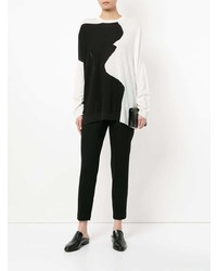 Maglione oversize stampato bianco e nero di Jil Sander Navy