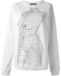 Maglione oversize stampato bianco di Christopher Kane