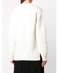 Maglione oversize stampato bianco di Fendi