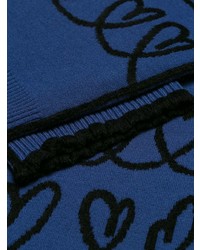 Maglione oversize stampato blu scuro di Fendi