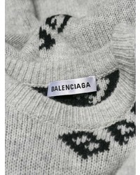 Maglione oversize stampato grigio di Balenciaga
