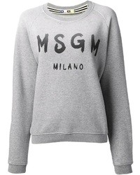 Maglione oversize stampato grigio di MSGM